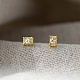 925 Sterling Silver Clear Cubic Zirconia Stud Earrings(EJEW-Q030-05G)-1