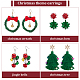 Anattasoul 4 paires 4 style thème de Noël cloche et nœud papillon en alliage boucles d'oreilles pendantes(EJEW-AN0001-98)-3