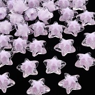 Transparent Acrylic Beads, Bead in Bead, Star, Plum, 15.5x16x9.5mm, Hole: 3mm, about 569pcs/500g(TACR-S152-11A-09)