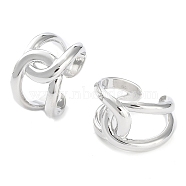 Brass Knot Open Cuff Rings for Women, Platinum, Inner Diameter: 18mm(RJEW-D016-09P)