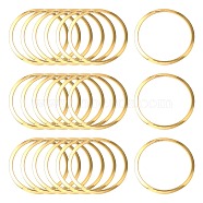 201 Stainless Steel Linking Rings, Ring, Real 24k Gold Plated, 25x1~1.2mm, Inner Diameter: 22mm(STAS-F192-001G-03)