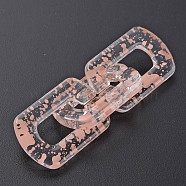 Transparent Acrylic Linking Rings, Quick Link Connectors, for Cable Chains Making, Twist Oval, Light Salmon, 30.5x20.5x4mm, Inner Diameter: 8x18mm(OACR-N009-017A-02)