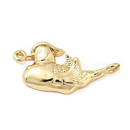 Brass Connector Charms, Mandarin Duck Links, Light Gold, 9x18.5x2.5mm, Hole: 0.7mm(KK-G478-04G-KCG)