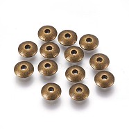 Tibetan Style Spacer Beads, Lead Free & Cadmium Free & Nickel Free, Flat Round, Antique Bronze, 6x2mm, Hole: 1.5mm(TIBEB-R020-AB-FF)