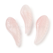 Natural Rose Quartz Pendants, Carved Wing Charms, 40~40.5x14.5~16x7.5~8.5mm, Hole: 1.4~1.5mm(G-C134-05C)