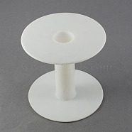 Plastic Empty Spools for Wire, Thread Bobbins, White, 24x87mm, Backplane: 94x2mm(TOOL-R013-1)