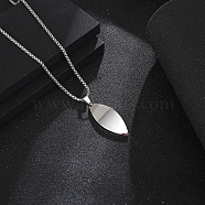 Stylish Stainless Steel Surfboard Pendant Necklaces for Women's Daily Wear, Stainless Steel Color(AD2331-1)