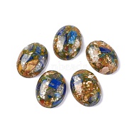 Assembled Synthetic Imperial Jasper and Lapis Lazuli Cabochons, Dyed, Oval, 30~30.7x22~22.5x7.8mm(G-L502-22x30mm-11)