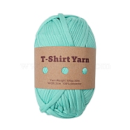 Polyester Cloth Yarn, For Hand Knitting Thick Thread, Crochet Cloth Yarn, Aquamarine, 20mm, about 32.81 Yards(30m)/Skein(PW-WG25726-03)