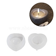 Heart DIY Candle Cup Silicone Molds, Storage Box Molds, Resin Plaster Cement Casting Molds, Clear, 4.3x4.2x1.9cm, Inner Diameter: 2.3cm(DIY-Q037-11D)