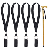 Nylon Walking Stick Wrist Straps, Wrist Loop for Walking Crutch, Cane Ropes for Elderly, with Iron Finding, Black, 245x20.5x4mm(FIND-WH0126-222)