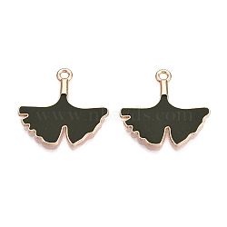 Thanksgiving Day Theme Alloy Enamel Pendants, Lead Free & Cadmium Free, Golden, Leaf, 22.5x23x2mm, Hole: 1.8mm(ENAM-T020-52B-05)