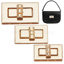 WADORN 3 Sets 3 Style Zinc Alloy Twist Lock Clasp, Turn Lock, Bag Replacement Accessories, Rectangle, Light Gold, 2.75~4.05x1.75~3.9x0.6~1.95cm, Hole: 20.5~27.5x7.5~10.5mm, 1 set/style(FIND-WR0007-88)