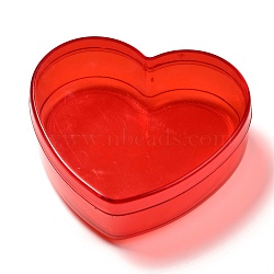 Plastic Bead Containers, Candy Treat Gift Box, for Wedding Party Packing Box, Heart, Red, 10.5x11.8x4.5cm(CON-C006-01B)
