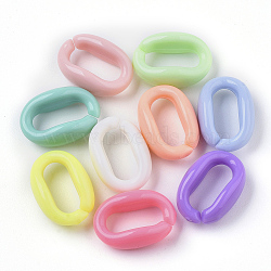 Acrylic Linking Rings, Quick Link Connectors, For Jewelry Cable Chains Making, Oval, Mixed Color, 16x11x6.5mm, Inner Diameter: 11x5mm(X-OACR-S029-119A-M)