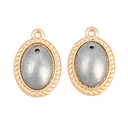 Alloy Pendant Cabochon Settings, with Caps, Platinum & Golden, Oval, 21x14x4mm, Hole: 1.6mm, Tray Size: 14x10mm(FIND-G112-02C)