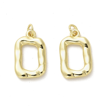 Rack Plating Brass Pendants, Cadmium Free & Lead Free, Rectangle, Real 18K Gold Plated, 21x13x2.5mm, Hole: 3.4mm