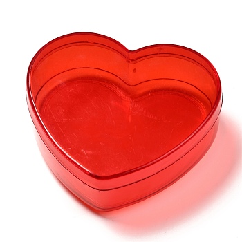 Plastic Bead Containers, Candy Treat Gift Box, for Wedding Party Packing Box, Heart, Red, 10.5x11.8x4.5cm