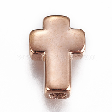 Rose Gold Cross Stainless Steel Beads