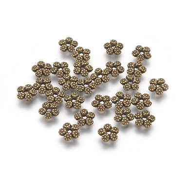 Antique Bronze Flower Alloy Spacer Beads