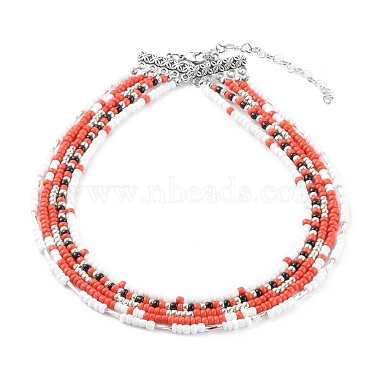 Red Seed Beads Necklaces