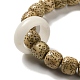 White Jade & Moon and Star Bodhi Beaded Stretch Bracelets with Sandalwood Flower(BJEW-B080-03)-3