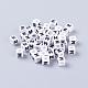 White Letter M Acrylic Cube Beads(X-PL37C9308-M)-1