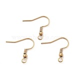 316 Surgical Stainless Steel Earring Hooks, Ear Wire, with Horizontal Loop, Ion Plating(IP), Real 18K Gold Plated, 19mm, Hole: 2mm, 22 Gauge, Pin: 0.6mm(X-STAS-M288-06G-B)