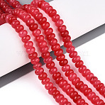 Dyed Natural White Jade Beads Strands, Rondelle, Red, 6~6.5x4~4.5mm, Hole: 1mm, about 86~90pcs/strand, 14.57~15.16''(37~38.5cm)(X-G-T139-59A-05)