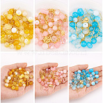 3 Sets 3 Styles DIY Lampwork Beads & Alloy Pendant & Link & Bead Caps Jewelry Findings Kits, Mixed Color, 9~46x3.5~6.5x1~3.5mm, Hole: 1.1~1.9mm, 1 set/style(DIY-TA0011-60)