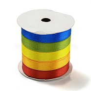 10M 5 Colors Polyester Ribbon, for Gift Wrapping, Mixed Color, 3/8 inch(10mm), 2m/color(X1-OCOR-Q026-03A)