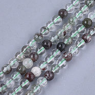 Natural Green Lodolite Quartz/Garden Quartz Beads Strands, Round, 6mm, Hole: 0.8mm, about 62~65pcs/strand, 15.3 inch(X-G-S333-6mm-036)