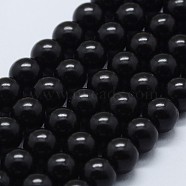 Natural Ebony Wood Beads Strands, Round, 6mm, Hole: 1mm, about 67pcs/strand, 15.1 inch(38.5cm)(WOOD-F006-03-6mm)