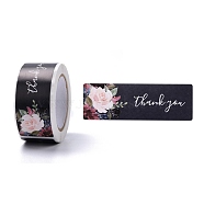 Self-Adhesive Paper Gift Tag Youstickers, Rectangle Thank You Stickers Labels, for Small Business, Black, 2.9x6x0.01cm, 120pcs/roll(DIY-A023-01C)