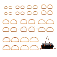 54Pcs 9 Styles Iron D Rings, Buckle Clasps, Garment Accessories Findings, Light Gold, 15~35x19.5~46x2.8~5mm, 6pcs/style(IFIN-BT0001-10)