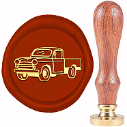 Brass Wax Seal Stamp, with Wood Handle, Golden, for DIY Scrapbooking, Truck Pattern, 20mm(AJEW-WH0337-009)