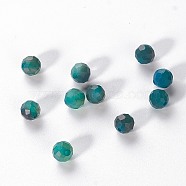 Natural Agate Beads, Dyed & Heated, Faceted, Round, Sea Green, 5mm, Hole: 1mm(G-G813-04B)