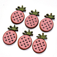 Faux Suede Patches, Costume Ornament Accessories, for Magic Tape Hair Clip Making, Pineapple, Pink, 44x27.5x3mm(X-FIND-R075-24)