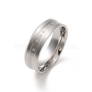 Ion Plating(IP) 304 Stainless Steel Finger Ring, Wind Band Ring, Stainless Steel Color, 6mm,US Size 7(17.3mm)(RJEW-C071-05P)