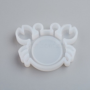 Shaker Mold, Silhouette Silicone Quicksand Molds, Resin Casting Molds, For UV Resin, Epoxy Resin Jewelry Making, Crab, White, 50x63x11mm(X-DIY-G017-I01)