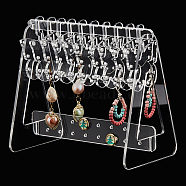 Elite 1 Set Transparent Acrylic Earring Display Stands, Clothes Hanger Shaped Earring Organizer Holder with 10Pcs Butterfly Hangers, Clear, Finish Product: 15x8.3x12cm(EDIS-PH0001-54A)