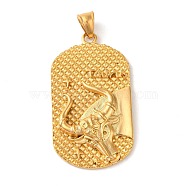 316L Surgical Stainless Steel Big Pendants, Real 18K Gold Plated, Oval with Constellations Charm, Taurus, 53x29x4mm, Hole: 8x5mm(STAS-B059-01G-04)
