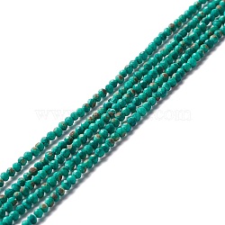 Synthetic Malachite Beads Strands, Faceted, Round, 2x2mm, Hole: 0.5mm, about 208pcs/strand, 15.35''(39cm)(G-A021-03A)