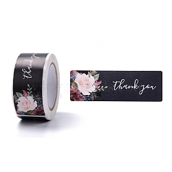 Self-Adhesive Paper Gift Tag Youstickers, Rectangle Thank You Stickers Labels, for Small Business, Black, 2.9x6x0.01cm, 120pcs/roll(DIY-A023-01C)