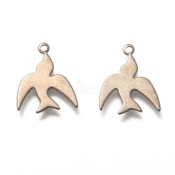 304 Stainless Steel Pendants, Swallow, Stainless Steel Color, 14x11.5x0.4mm, Hole: 1mm(STAS-H130-05P)