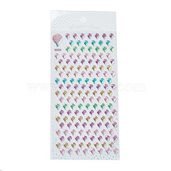 Epoxy Resin Glitter Self-adhesive Sticker, for Scrapbooking, Travel Diary Craft, Balloon Pattern, 20.5x9.3cm, Stickers: 4~19x4~18mm(DIY-F078-03E)