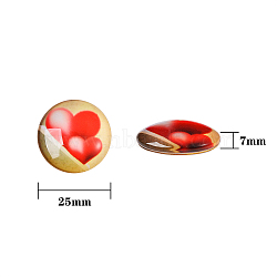 70Pcs Flatback Glass Cabochons for DIY Projects, Dome/Half Round, Mixed Color, 25x6mm(GGLA-SZ0001-33A)