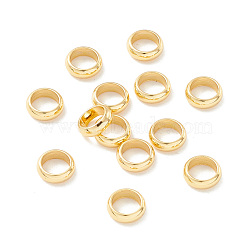 201 Stainless Steel European Large Hole Beads, Spacer Beads, Flat Round/Ring, Real 18K Gold Plated, 6x2mm, Hole: 4mm(STAS-M294-03G-04)
