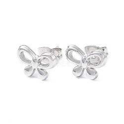 304 Stainless Steel Stud Earring for Women, Hollow Butterfly, Stainless Steel Color, 8x11.5mm, Pin: 0.8mm(EJEW-I285-25P)