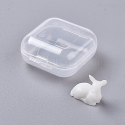 DIY Crystal Epoxy Resin Material Filling, Christmas Reindeer/Stag, For Display Decoration, with Transparent Box, White, 15x16x10mm, Box: about 3.8x3.5x1.8cm(X-DIY-WH0152-84E-01)